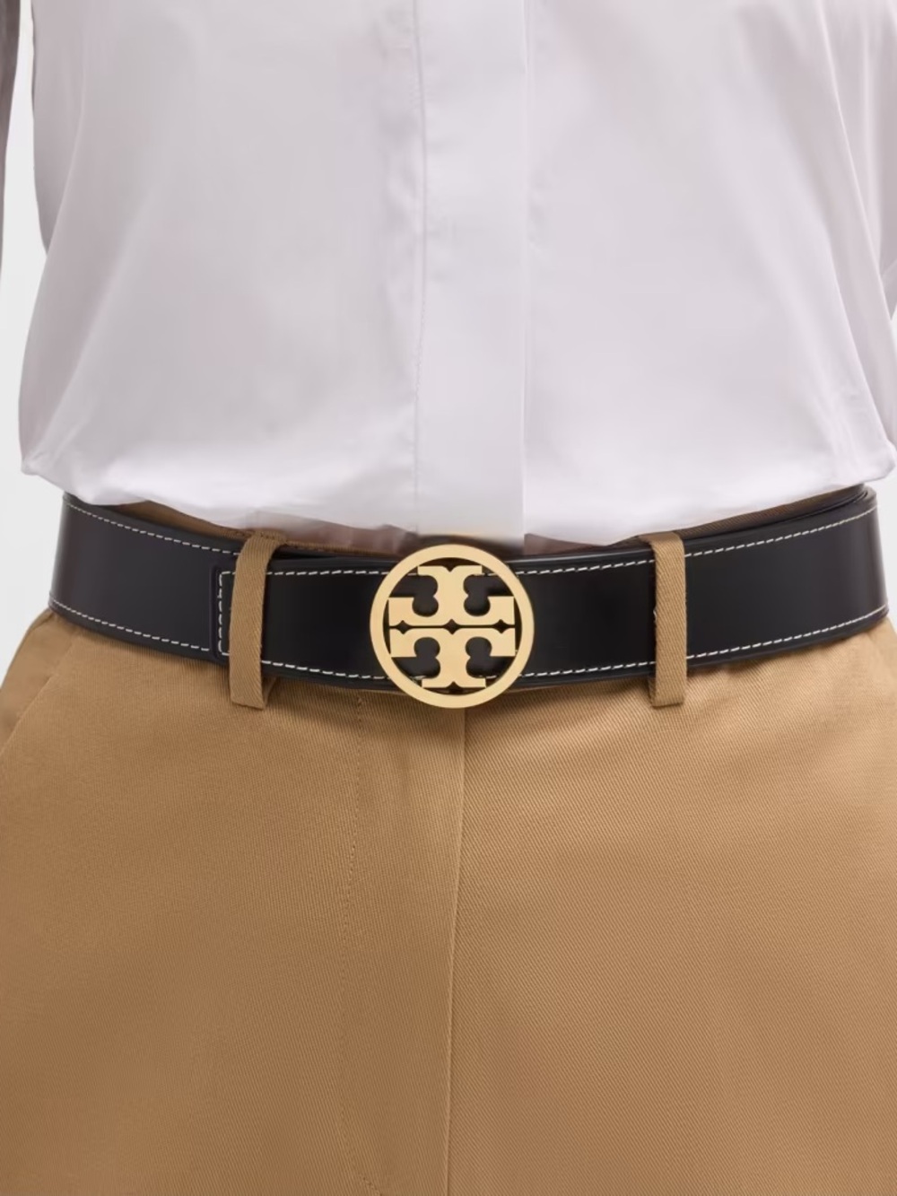 Tory Burch Miller Reversible Smooth Leather Belt